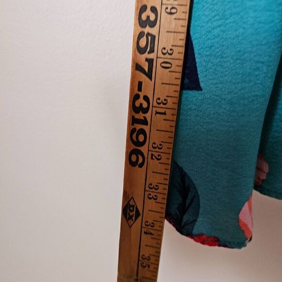 EUC LIKE NEW EXPRESS FLORAL FAUX WRAP SPAGHETTI STRAP SHORT DRESS SZ LARGE - Picture 13 of 13